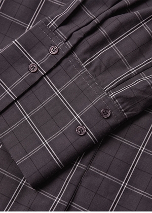 Aurora oversize skjorte Grey Pinstripe W. Black Copenhagen Muse